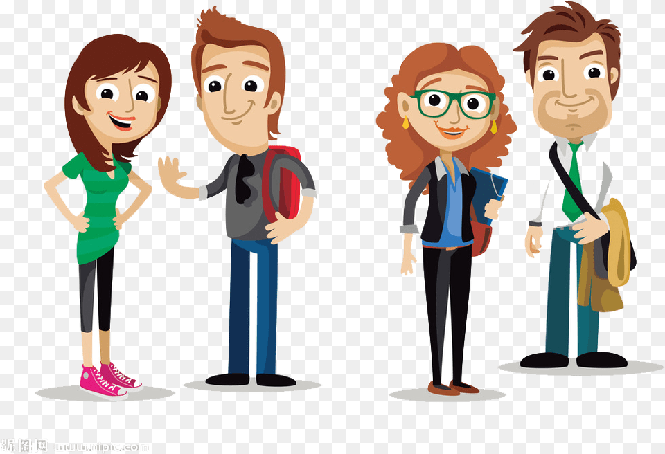 And Business Men Character Illustration Walk Cartoon Dialogos En Ingles Con Personas, People, Person, Face, Head Free Png