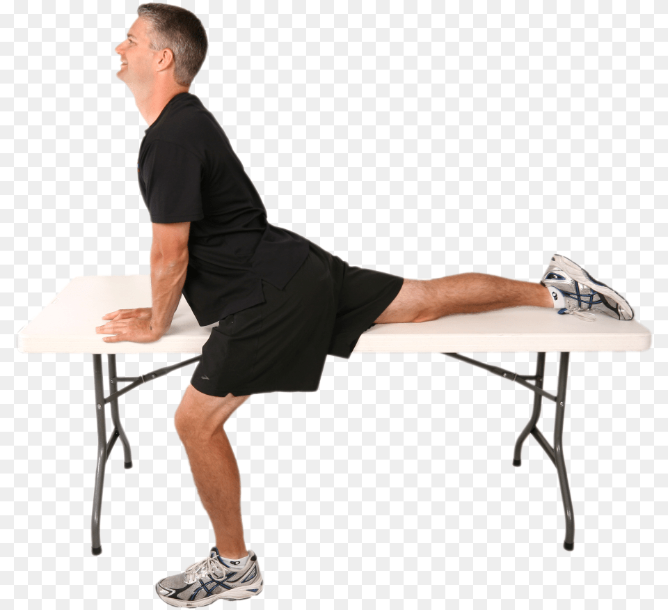 And Don39ts Of Stretching Hip Flexor Stretch On Table, Clothing, Footwear, Shoe, Adult Png Image