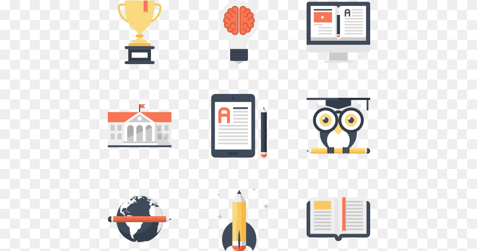 And Education Packs Knowledge Base Flat Icon, Light, Animal, Bird, Text Png Image