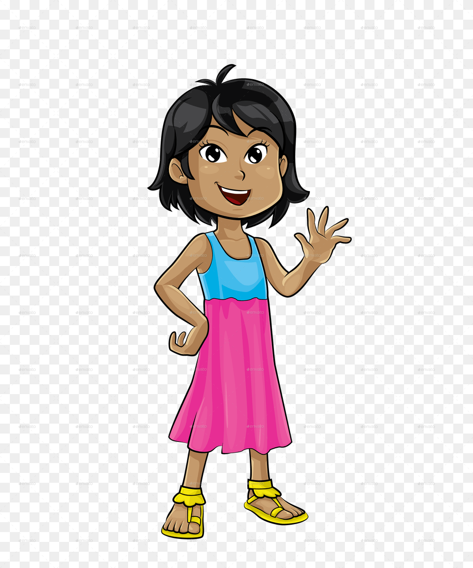 And Girl Transparent Background Girl Cartoon, Child, Female, Person, Face Png