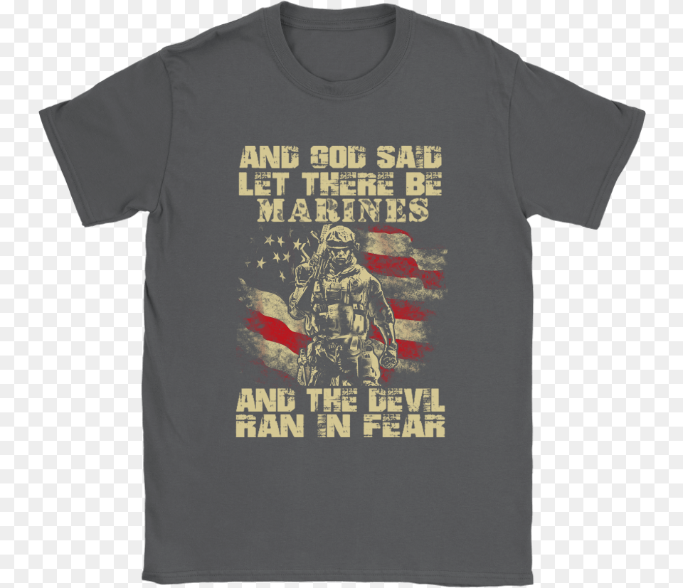 And God Said Let There Be Marines And The Devil Ran Philadelphia Eagles, Clothing, T-shirt, Adult, Male Free Transparent Png