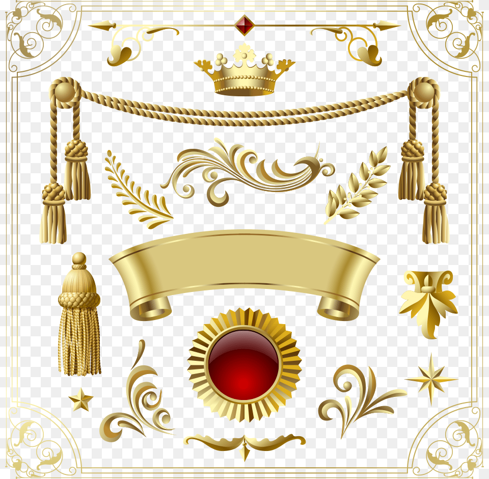 And Golden Illustrator Crown Vector Adobe Banner Clipart Gold Crown Background Design, Bronze, Treasure, Chandelier, Lamp Free Png