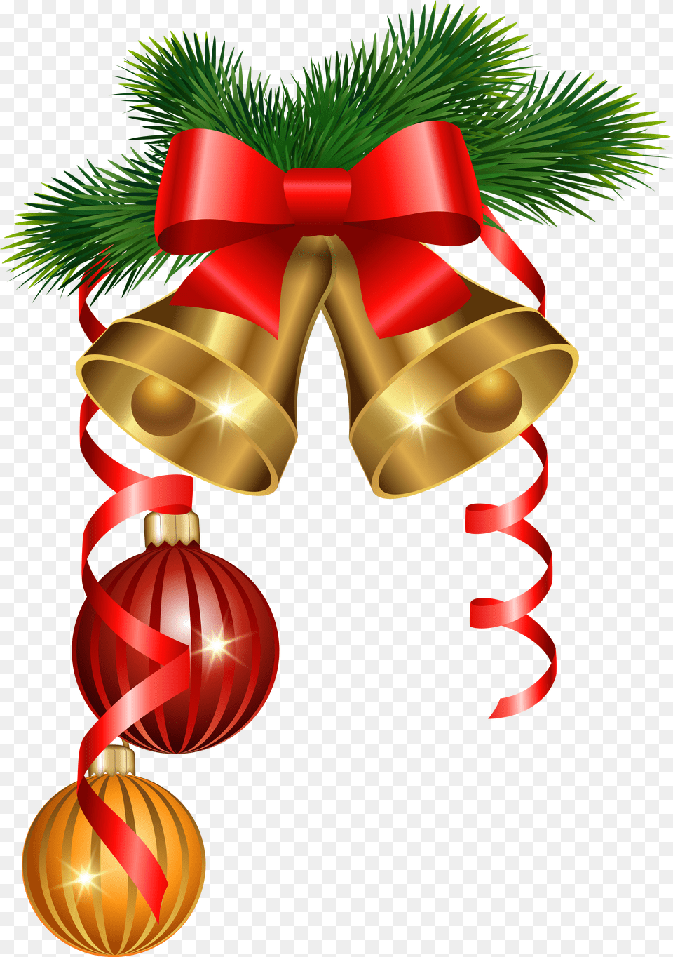 And Golden Tree Decoration Ornaments Christmas Bells Merry Christmas Bells Free Transparent Png