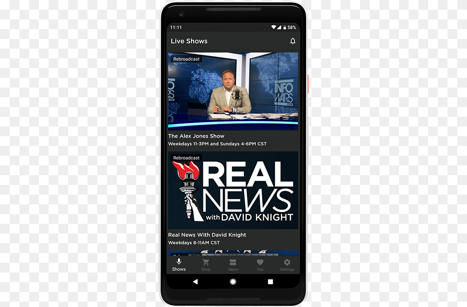And Install The Official Infowars App For Alex Jones, Phone, Electronics, Mobile Phone, Adult Png Image