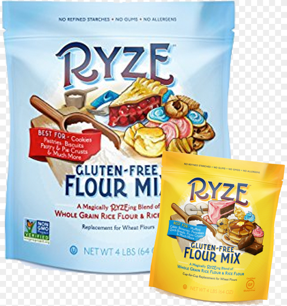 And It Makes For A Stretchy Crispy On The Outside Ryze Gluten Flour Two Ingredients No Additives, Advertisement, Food, Snack, Poster Free Png Download