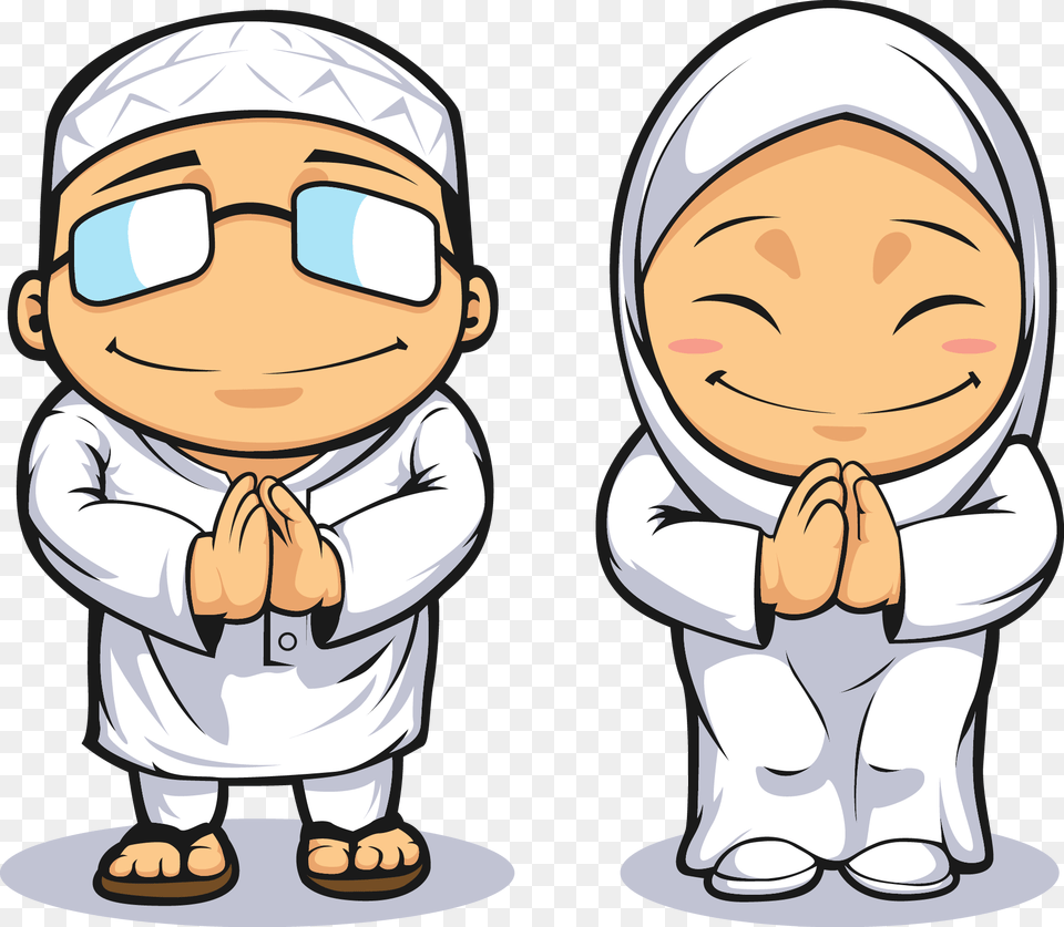 And Muslim Royalty Vector Female Prayer Male Clipart Muslim Man Vector, Baby, Person, Face, Head Free Png