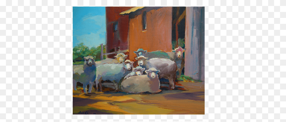 And My Sheep Know Me Acrylic Shown Painting, Art, Animal, Mammal, Livestock Png Image