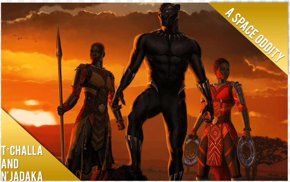 And N39jadaka Is The Centerpiece Of The Film Black Panther Movie Sunset, Weapon, Spear, Adult, Person Png