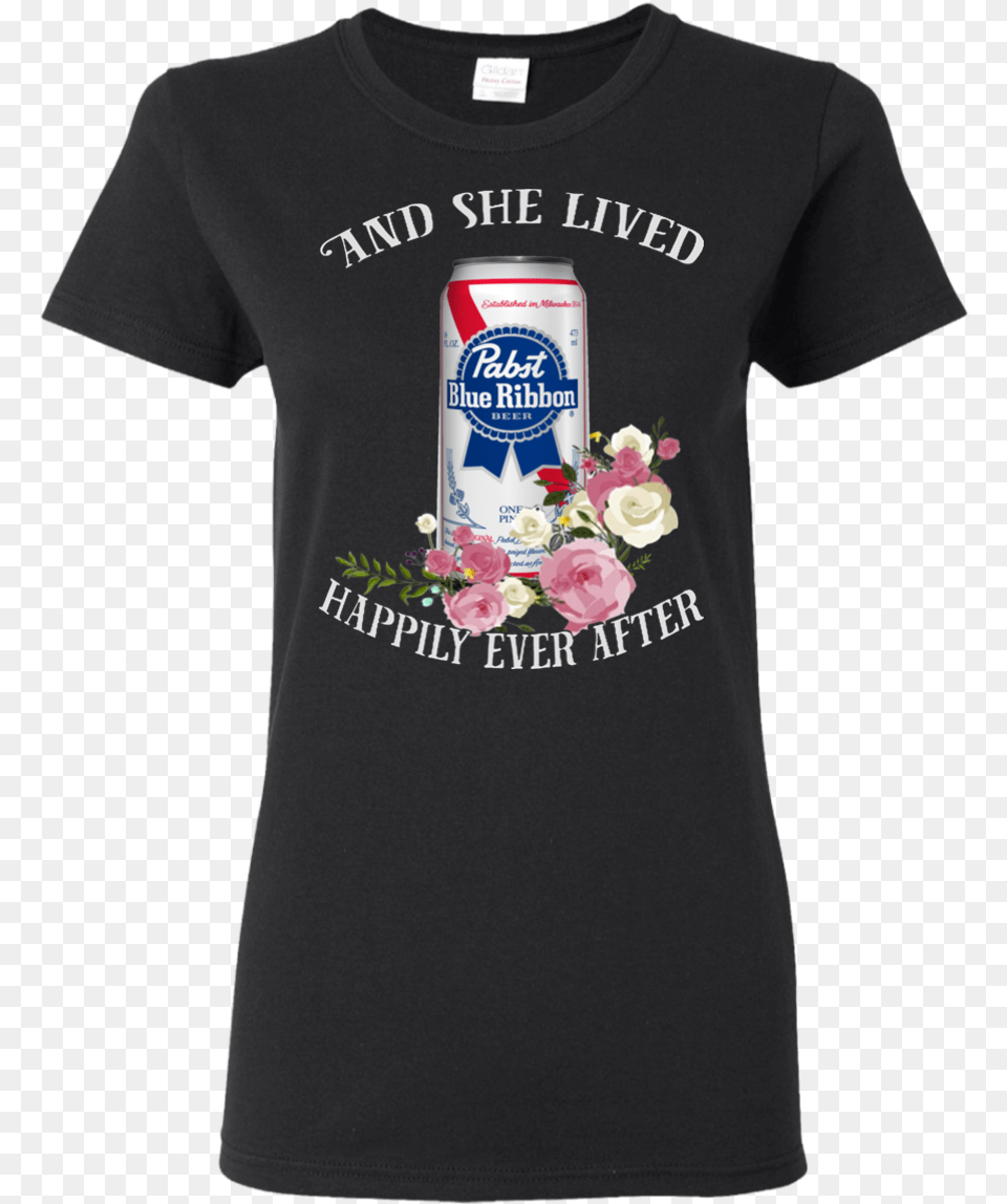 And She Lived Happily Ever After Pabst Blue Ribbon Pabst Blue Ribbon, Clothing, Shirt, T-shirt, Flower Free Transparent Png