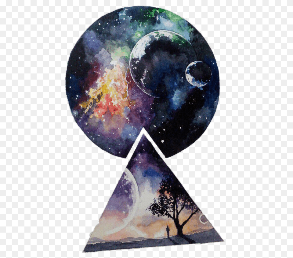 And Small Star Round Triangle Transparent Image Dessin L Aquarelle Galaxie, Art, Nature, Night, Outdoors Free Png