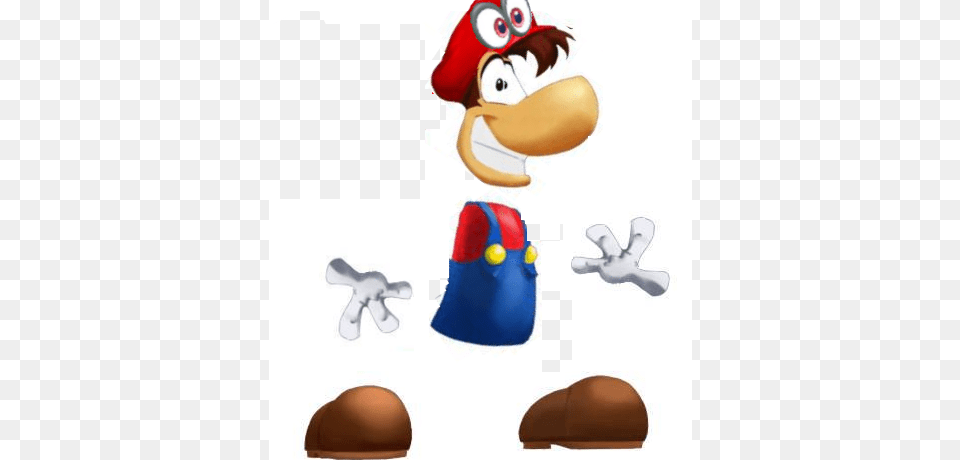 And Then Added Cappy To Mario Rayman Cartoon, Plush, Toy Png
