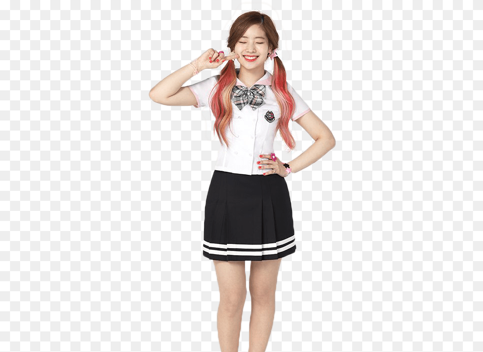 And Twice Image Twice Dahyun School Uniform, Skirt, Clothing, Costume, Person Free Png Download