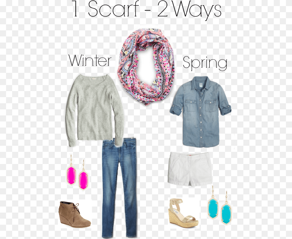 And When Spring Finally Arrives You Can Continue Scarf, Pants, Clothing, Jeans, Shirt Png