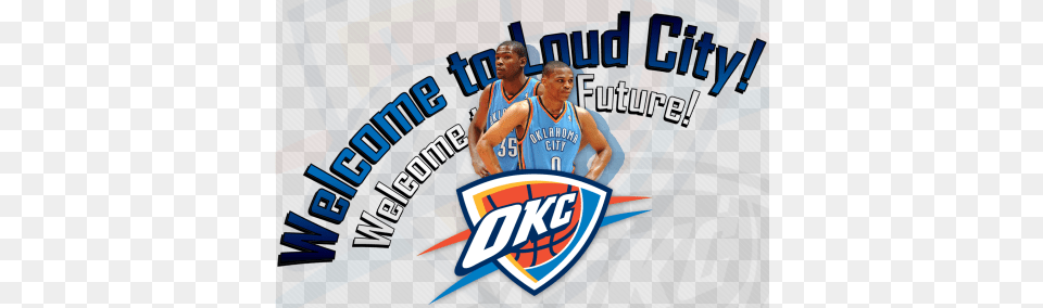 And With Kevin Durant Fathead Nba Logo Wall Decal Nba Team Oklahoma City, People, Person, Adult, Male Free Png Download