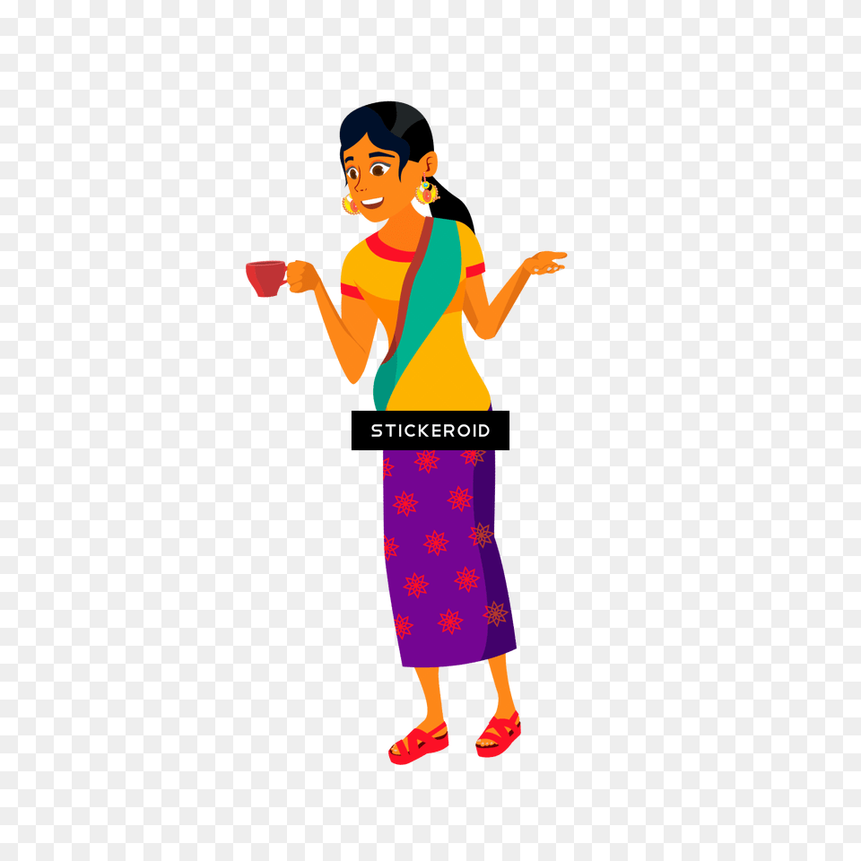 And Woman Talking Cartoon Clipart Indian People Clipart, Advertisement, Child, Female, Girl Free Png