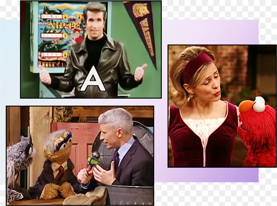 Anderson Cooper Henry Winkler And Amy Sedaris, Art, Person, People, Collage Free Transparent Png