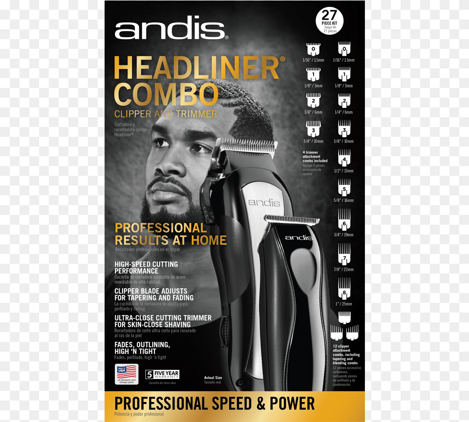 Andis Black Andis Blade, Advertisement, Publication, Adult, Person Png Image