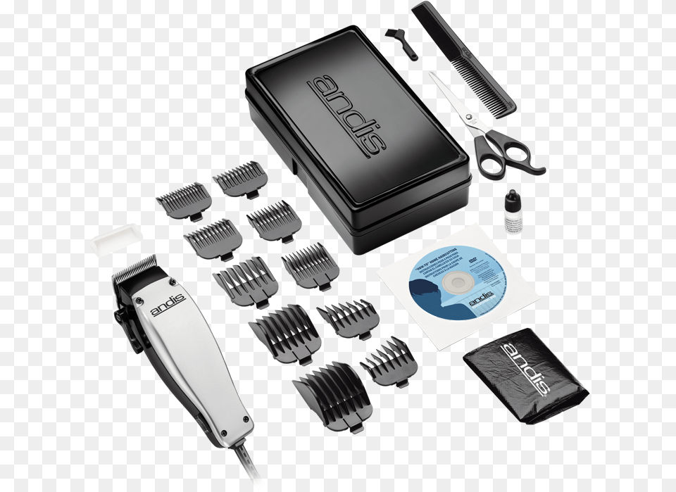 Andis Haircut Kit, Adapter, Electronics, Disk, Business Card Png Image