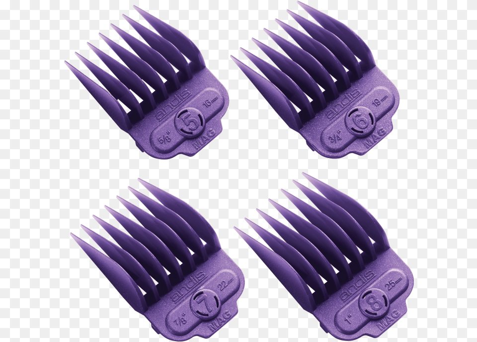 Andis Single Magnetic 4 Comb Set Hair Clipper, Cutlery, Fork, Accessories Png Image