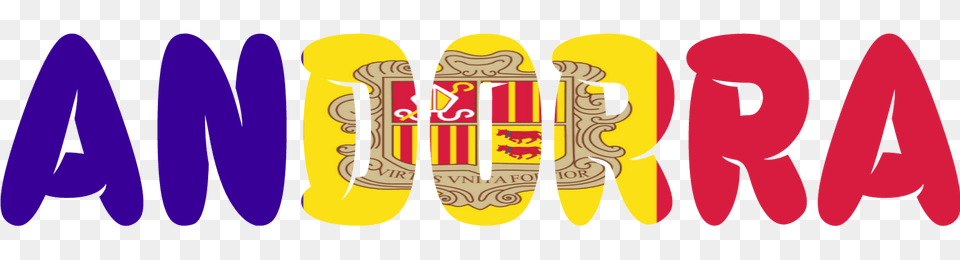 Andorra Lettering With Flag Clipart, Logo, Emblem, Symbol Free Png Download