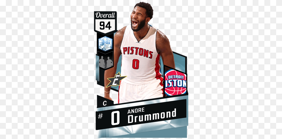 Andre Drummond Diamond Card Nba 2k Gilbert Arenas, Adult, Person, Man, Male Free Png
