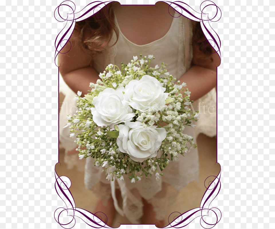 Andrea White Flower Girl Posy Gorgeous Artificial Bridal, Flower Bouquet, Plant, Flower Arrangement, Floral Design Free Png Download