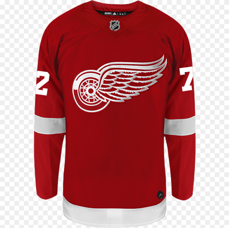 Andreas Athanasiou Detroit Red Wings Adidas Authentic Detroit Red Wings Jersey, Clothing, Long Sleeve, Shirt, Sleeve Free Transparent Png