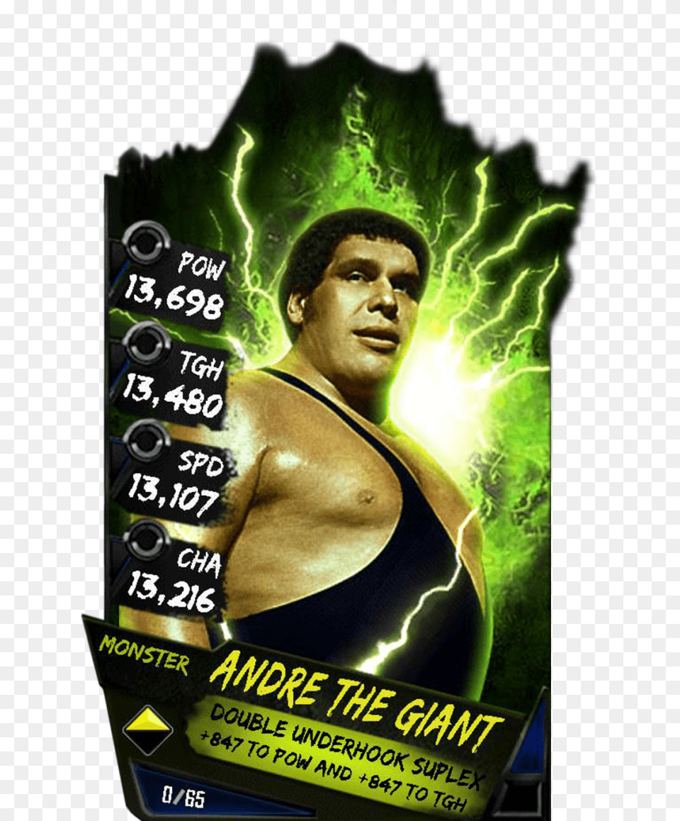 Andrethegiant S4 17 Monster Wwe Supercard Monster Cards, Advertisement, Poster, Adult, Male Free Png
