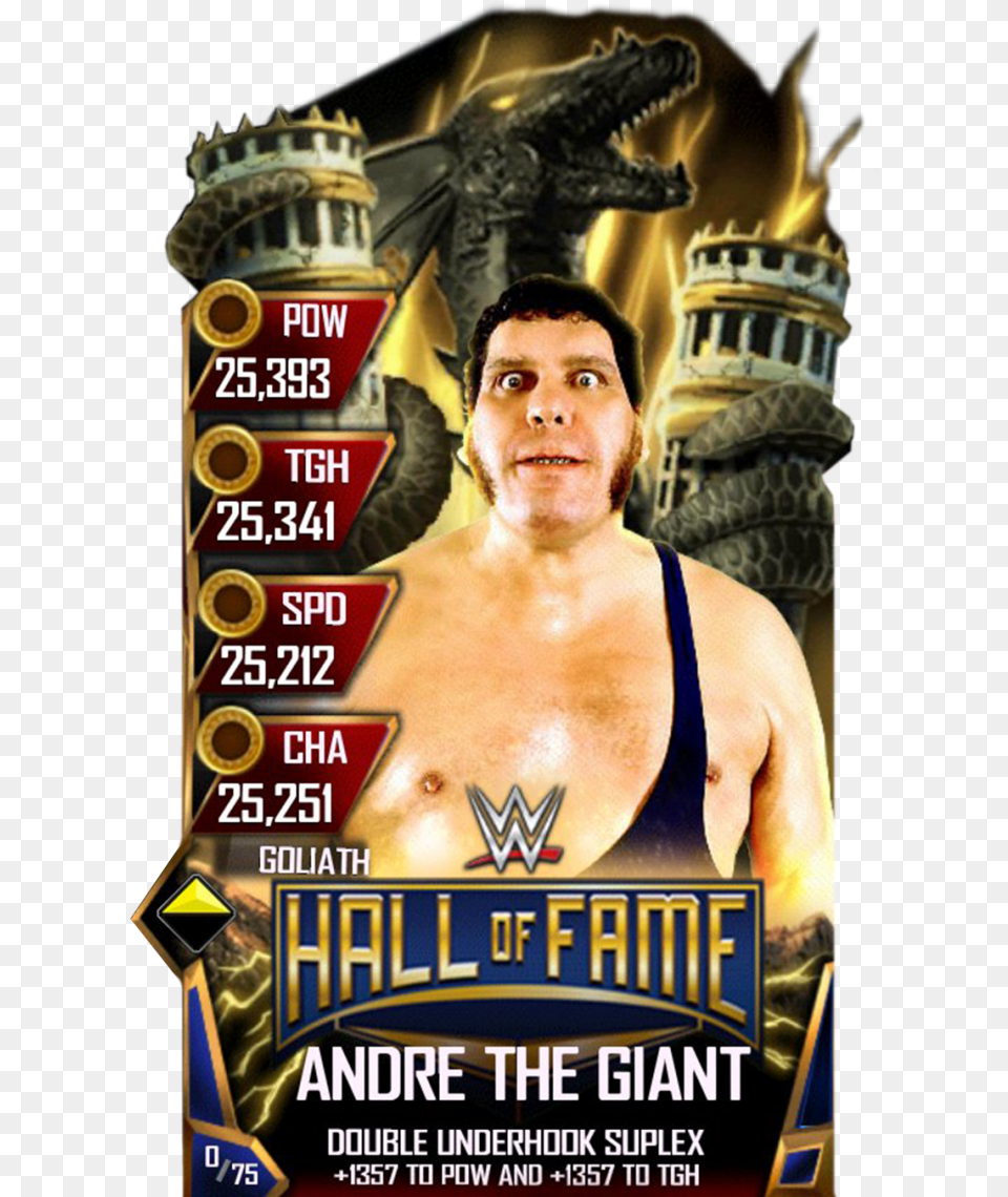 Andrethegiant S4 20 Goliath Halloffame Wwe Supercard Goliath Fusion, Advertisement, Poster, Adult, Person Free Transparent Png
