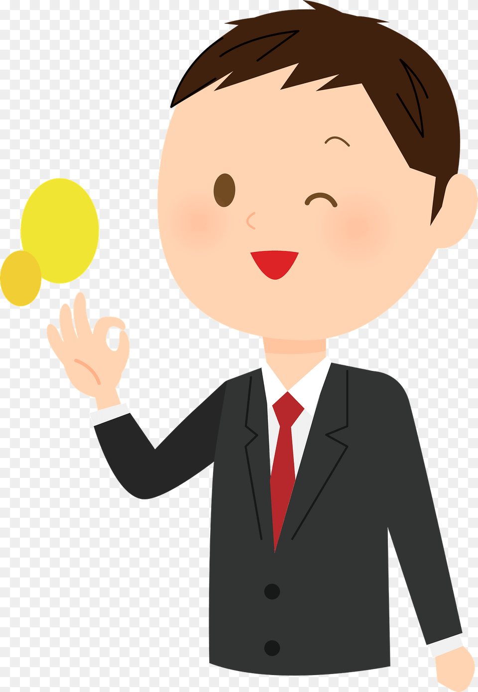 Andrew Businessman Is Giving An Ok Sign Clipart, Formal Wear, Person, Accessories, Tie Png Image