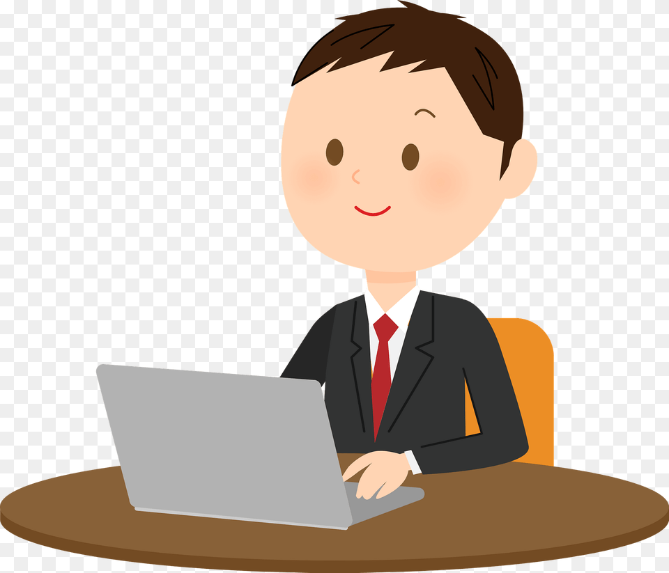 Andrew Businessman Is Working On His Laptop Computer Clipart, Pc, Electronics, Photography, Person Png Image
