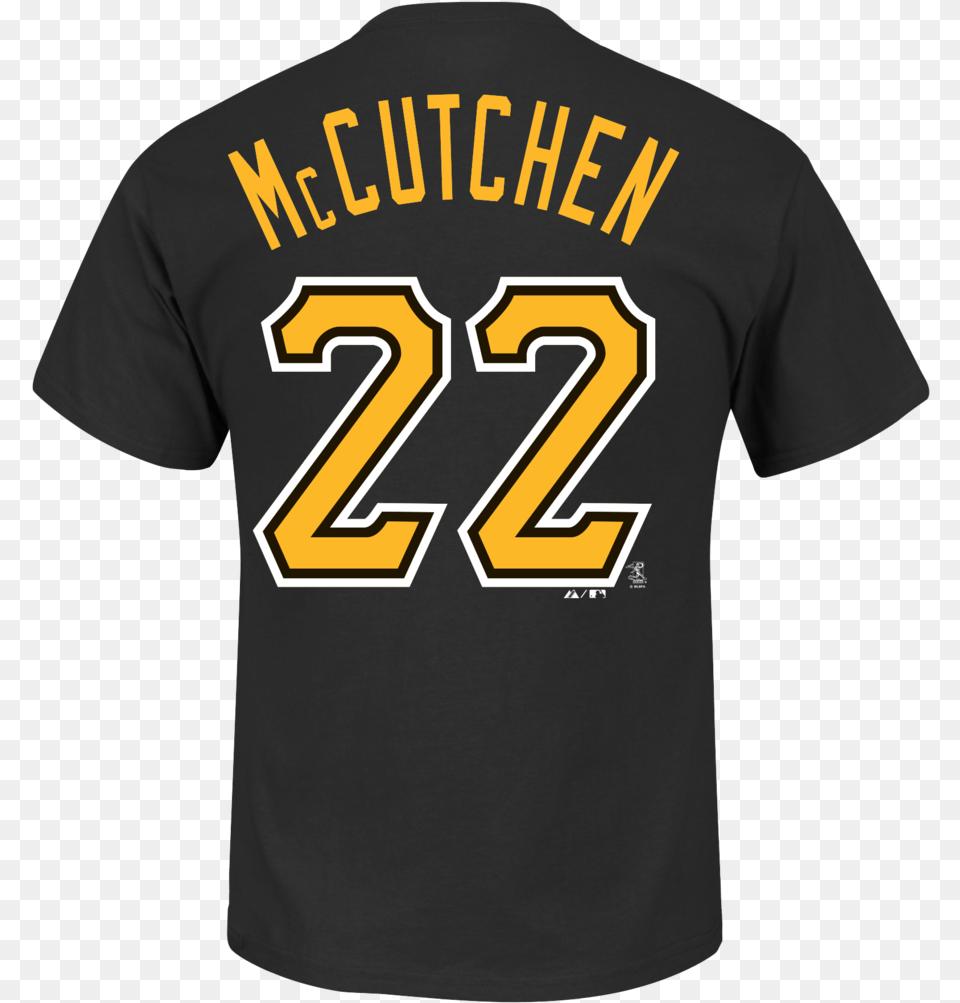 Andrew Mccutchen Pittsburgh Pirates Majestic Player Active Shirt, Clothing, T-shirt, Text, Symbol Png Image