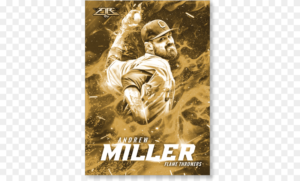 Andrew Miller 2017 Topps Fire Flamethrowers Poster Magento, Person, People, Adult, Sport Free Transparent Png