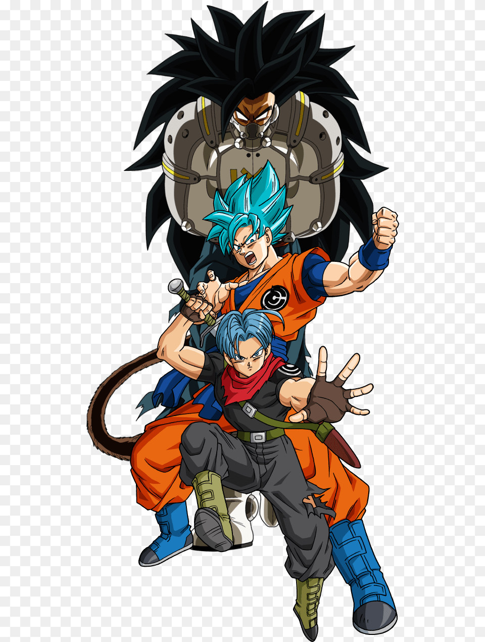 Android 16 Trunks Beat Evil Saiyan Dragon Ball Heroes Kanba, Book, Comics, Publication, Person Png Image