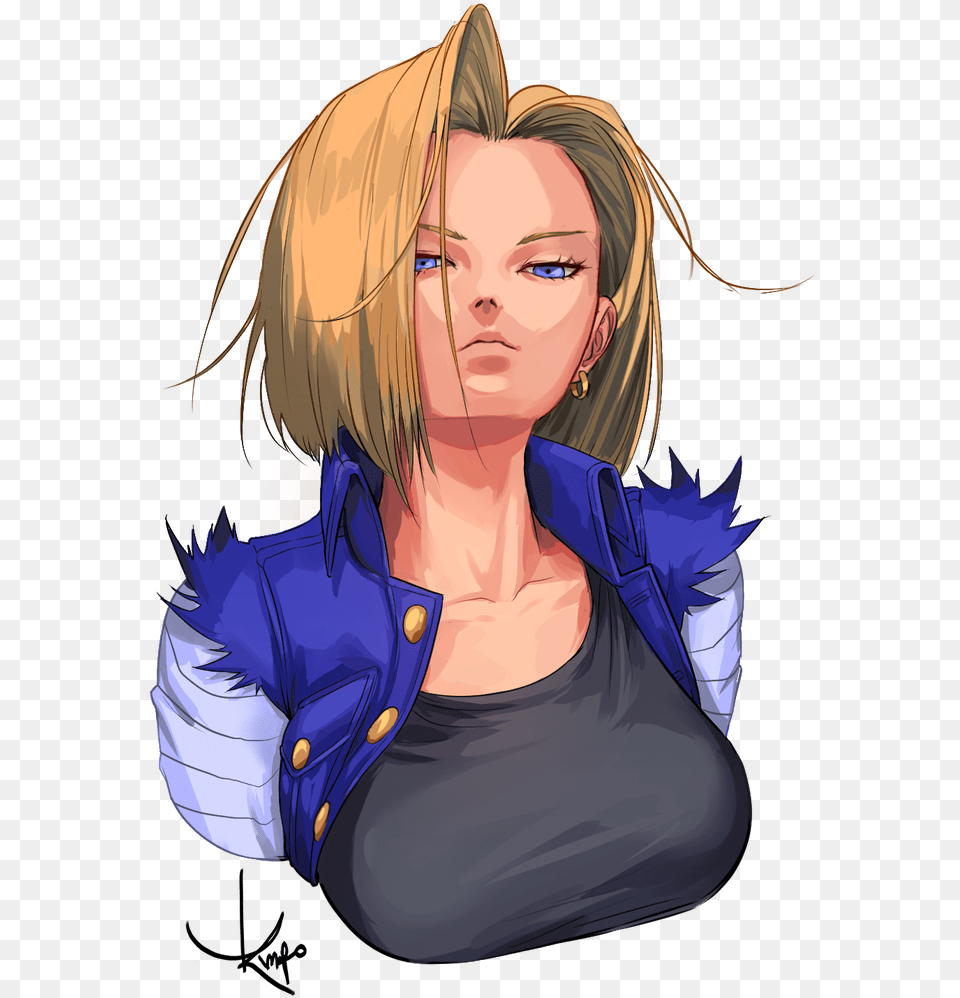 Android 18 By Rogerkmpo Cartoon, Adult, Publication, Person, Female Free Png