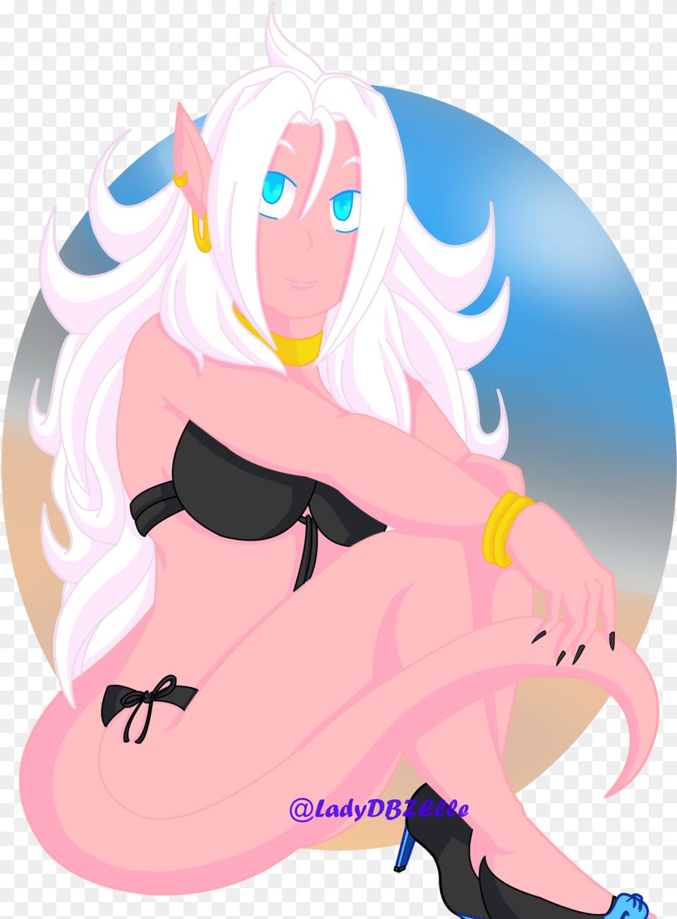 Android 21 In A Bikini That Someone Requested Me Anime, Book, Comics, Publication, Baby Free Png Download