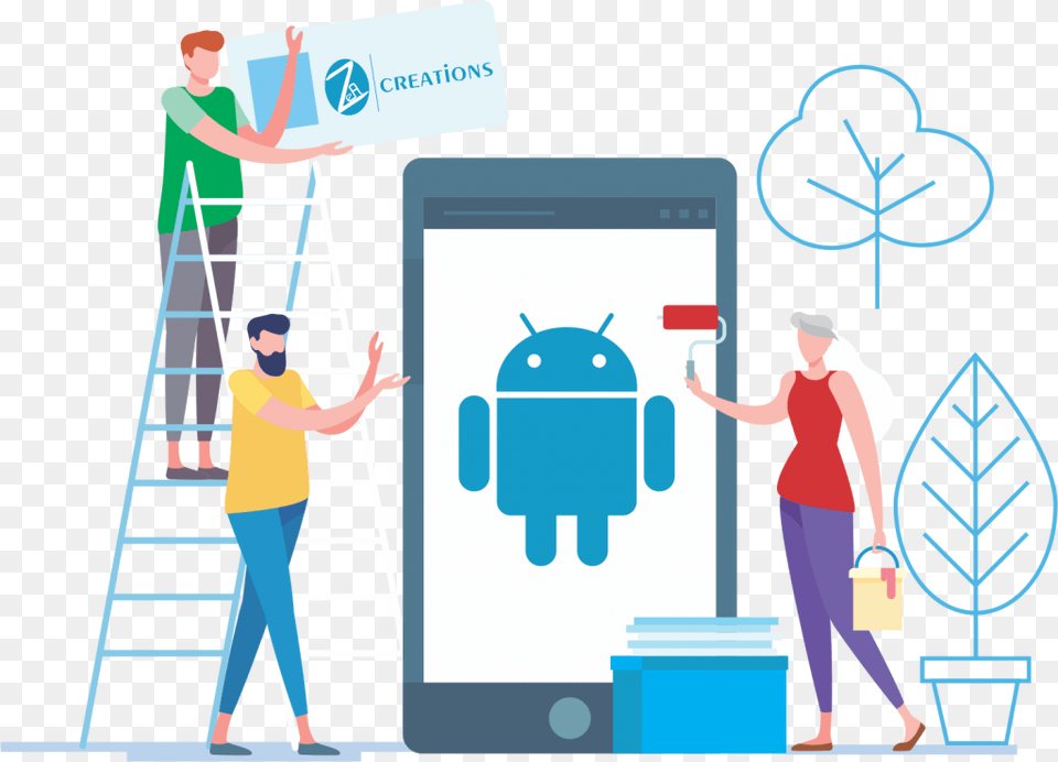 Android App Development Comapny Gurgaon Android Phone Vector, Adult, Female, Person, Woman Free Png Download