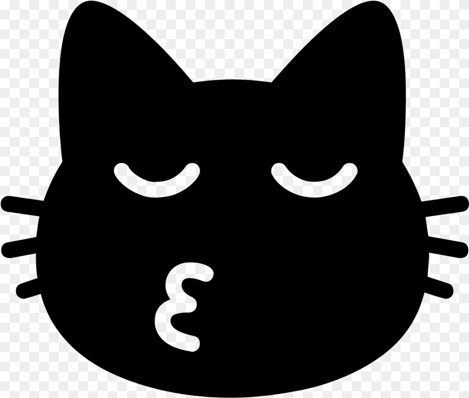 Android Black Cat Emoji, Gray Free Png Download