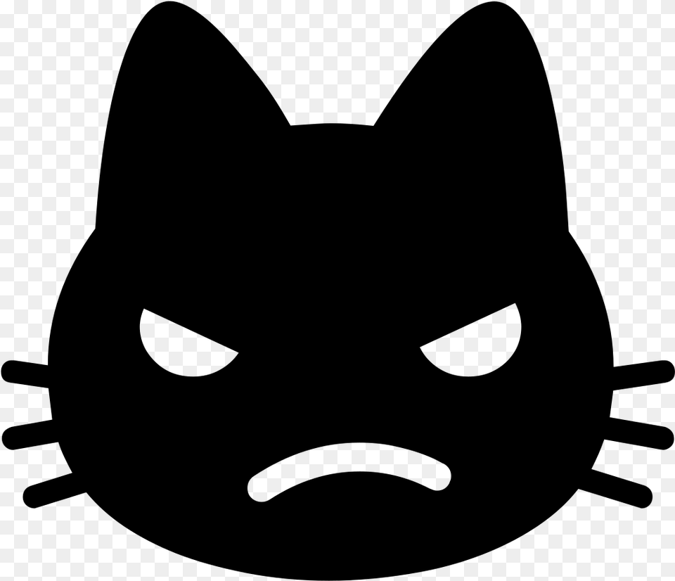 Android Cat Emoji, Gray Png Image