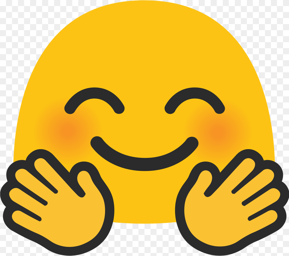 Android Hugging Emoji Face Transparent Hug Emoji, Body Part, Finger, Hand, Person Free Png
