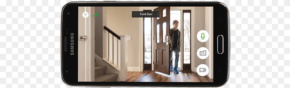 Android Phone Video Residential Front Door Honeywell Lyric C2 Network Camera 1080p Daynight, Person, Indoors, Electronics, Mobile Phone Free Png