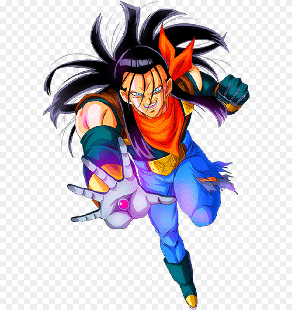 Android Sticker Dragon Ball Gt Super 17, Book, Comics, Publication, Person Free Png