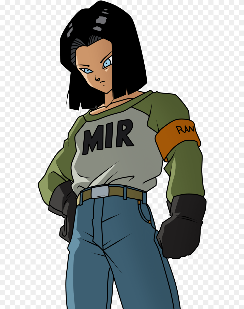 Androide17 Dragonballsuper Stickers Dbs Androide, Clothing, Pants, Person, Face Free Transparent Png