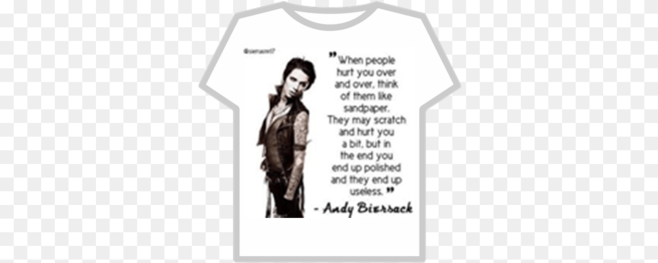 Andy Biersack Quoteu003c33 Roblox Active Shirt, T-shirt, Clothing, Person, Man Png Image