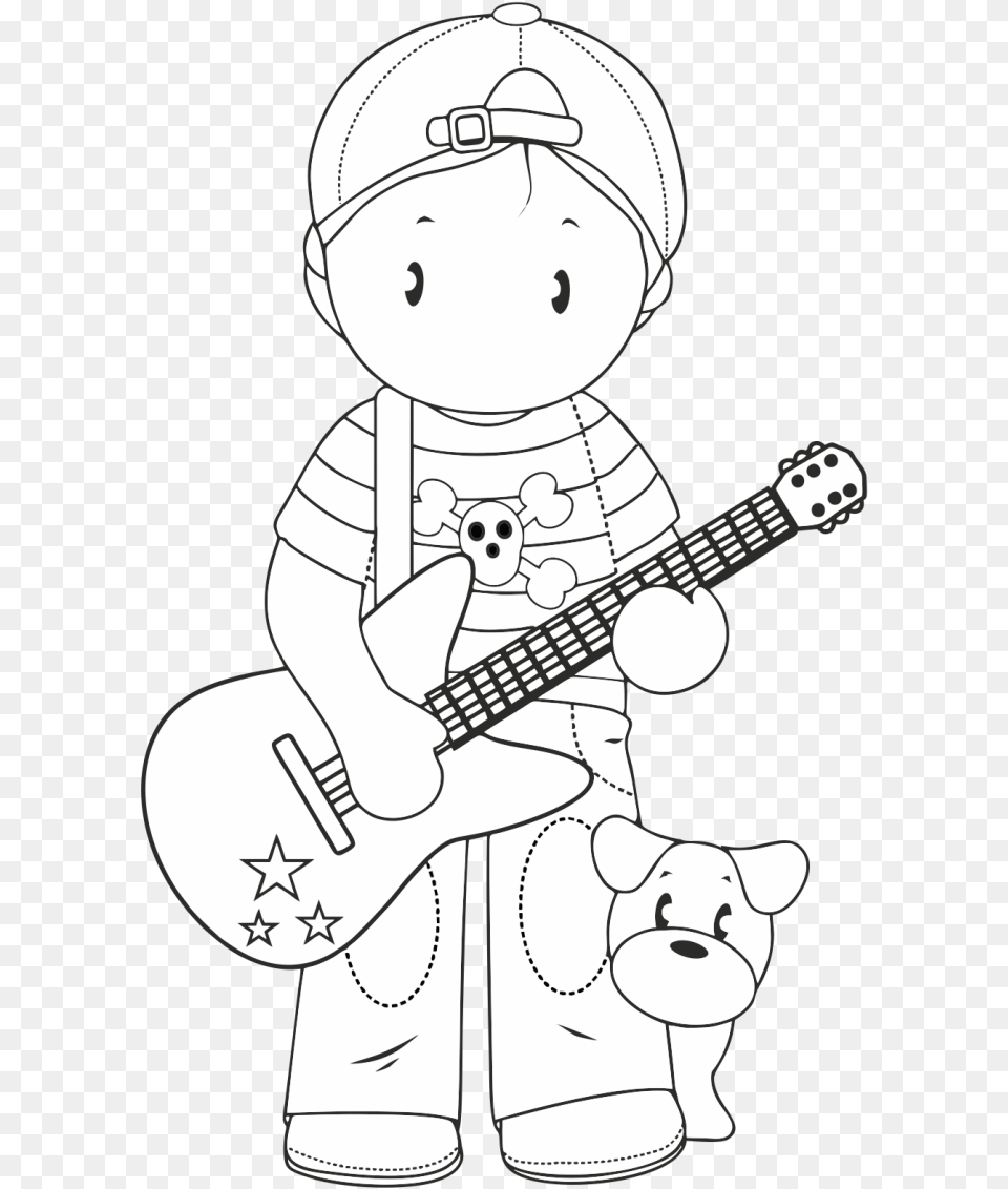 Andy With Guitar Digi Stamp Cartoon, Baby, Person, Face, Head Free Transparent Png