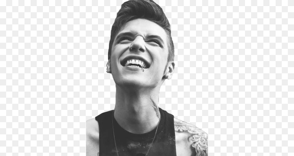 Andybiersack Andy Biersack Andyblack Blackandwhite Andy Biersack Sonrisa, Body Part, Face, Happy, Head Free Png