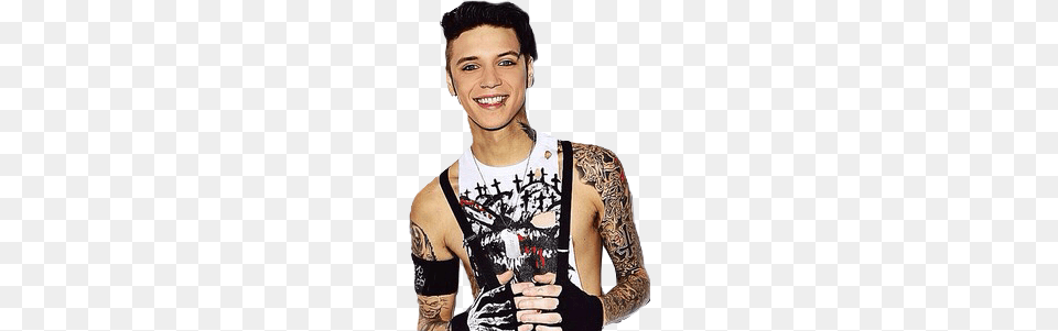 Andybiersack Andy Biersack Andyblack Freetoedit Adorable Andy Biersack Smile, Person, Skin, Tattoo, Accessories Free Png Download