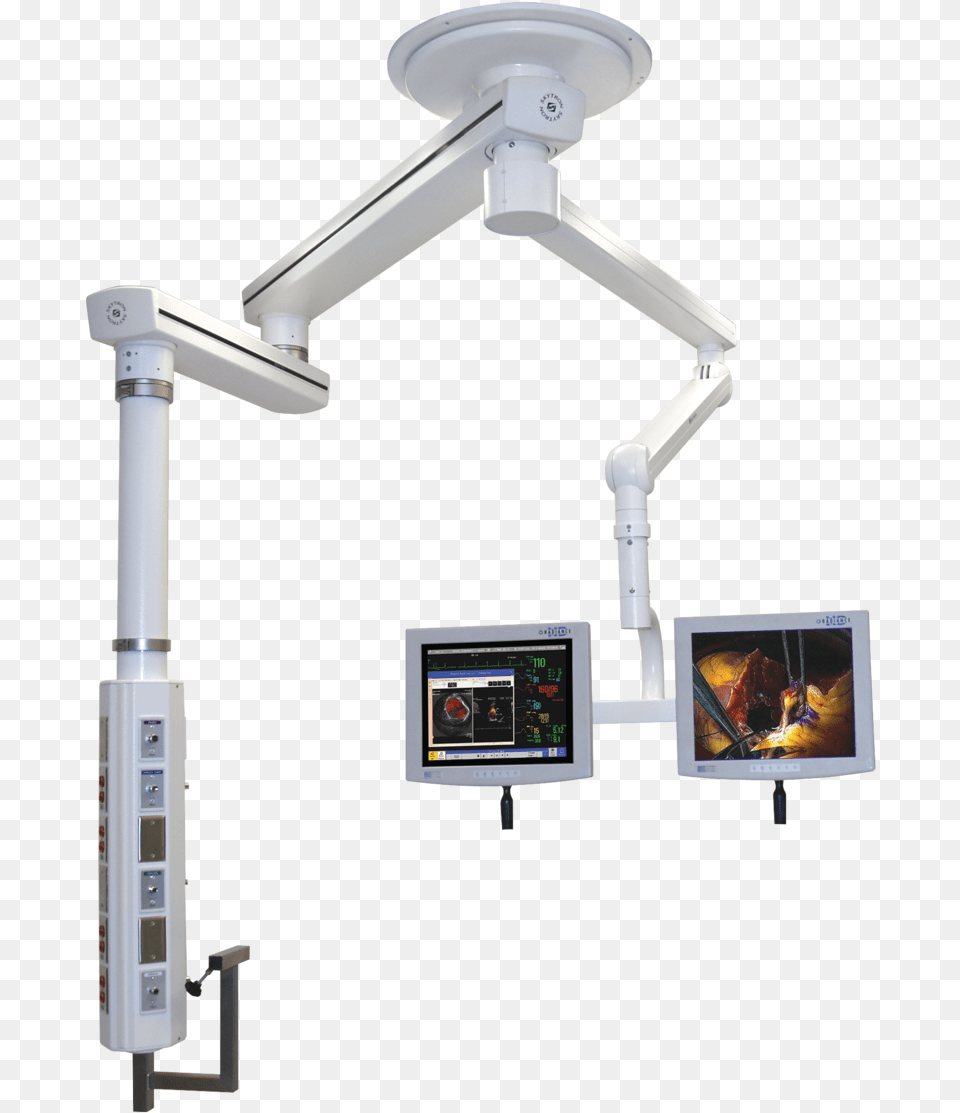 Anesthesia Dual Monitors Equipment Boom, Architecture, Screen, Monitor, Hospital Free Transparent Png