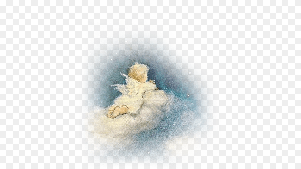 Ange Sur Un Nuage Ring Dreamy Angel Angel Fairy Prussian Blue White, Art, Painting, Baby, Person Png Image