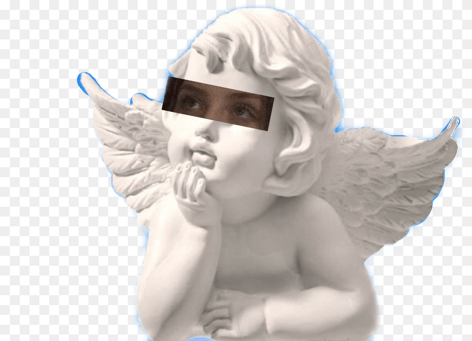 Angel Aesthetic Aestheticgrunge Grunge Angels Baby Angel Statue, Person, Face, Head Png Image